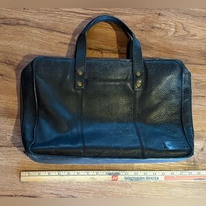COLE HAAN Black Leather Briefcase Satchel Laptop Messenger Bag